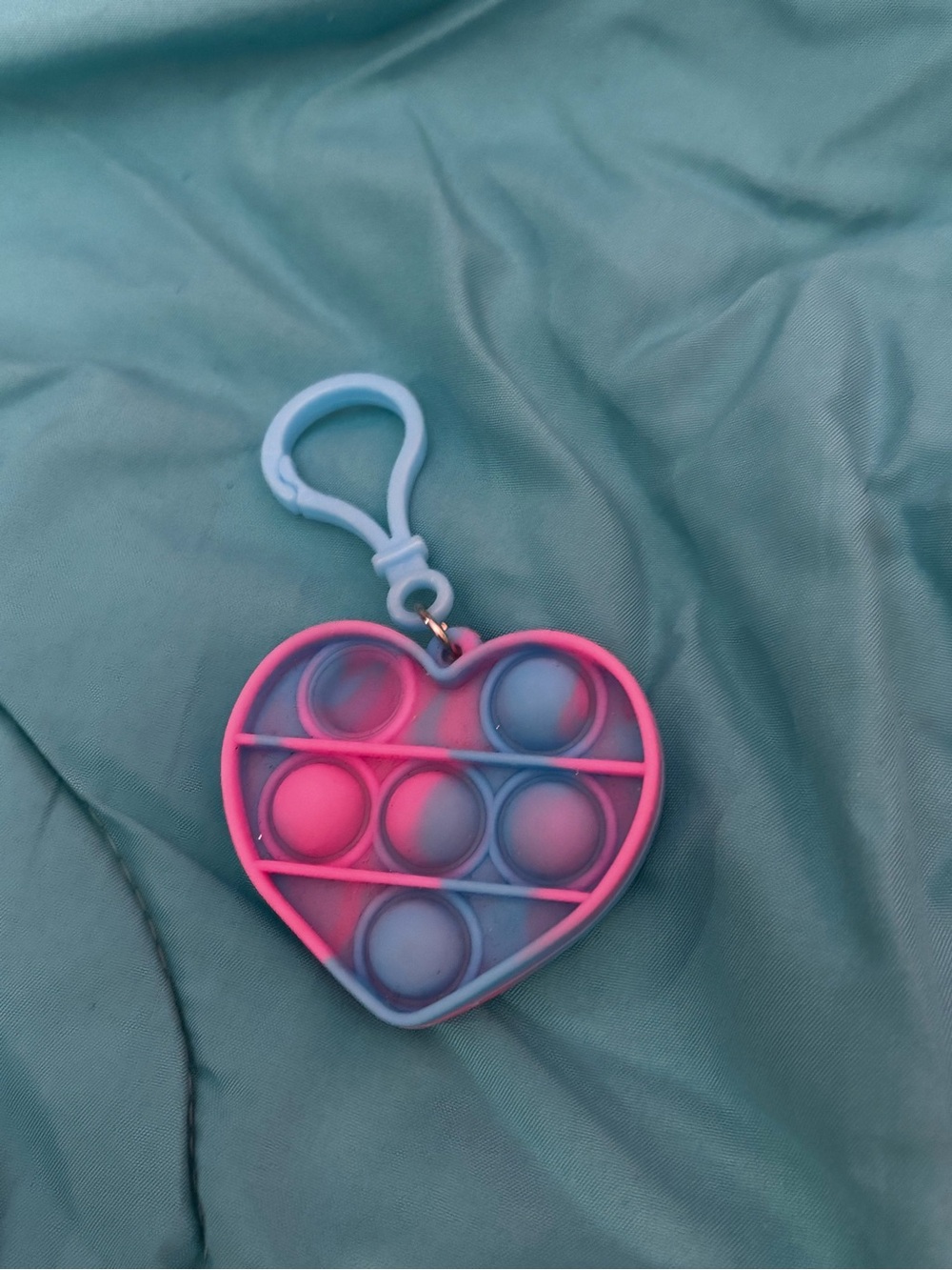 Heart Pop-It Keychain - Pink & Blue